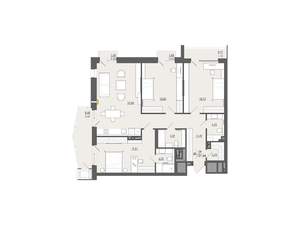 3-к квартира, строящийся дом, 122м2, 3/6 этаж