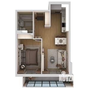 2-к квартира, вторичка, 43м2, 2/9 этаж