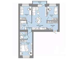3-к квартира, вторичка, 78м2, 4/8 этаж