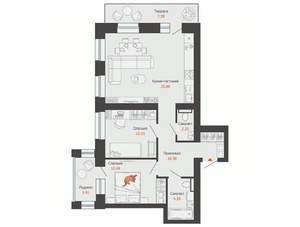 2-к квартира, вторичка, 68м2, 4/9 этаж
