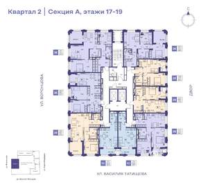 2-к квартира, строящийся дом, 41м2, 19/19 этаж